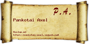 Pankotai Axel névjegykártya